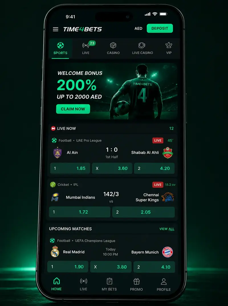 Time4Bets mobile casino interface